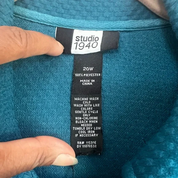 Studio 1940 Teal Button-Up Blazer Size 20W - Picture 6 of 7